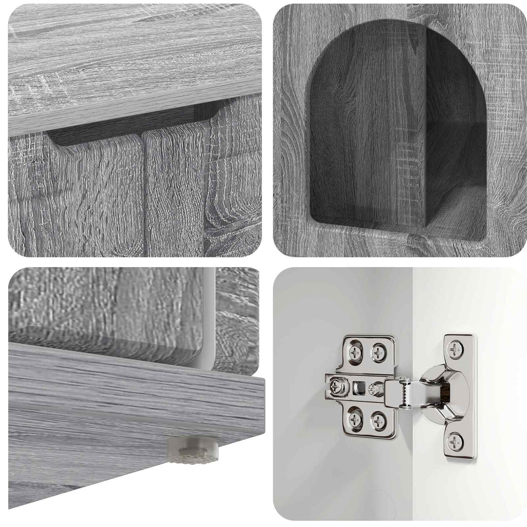 vidaXL Koty Dom Szary Sonoma 85 x 55 x 50,5 cm Materiał drewnopochodny
