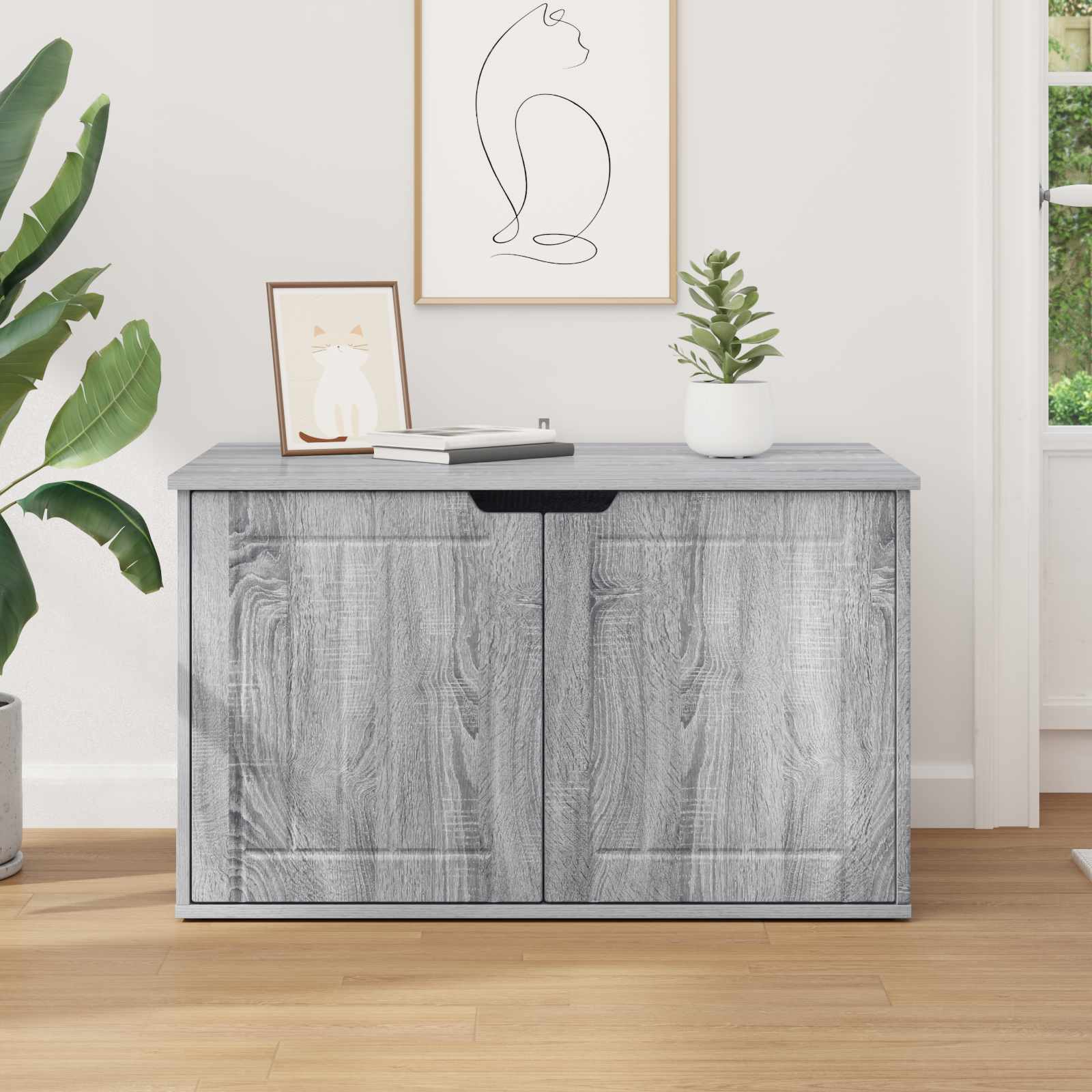 vidaXL Koty Dom Szary Sonoma 85 x 55 x 50,5 cm Materiał drewnopochodny