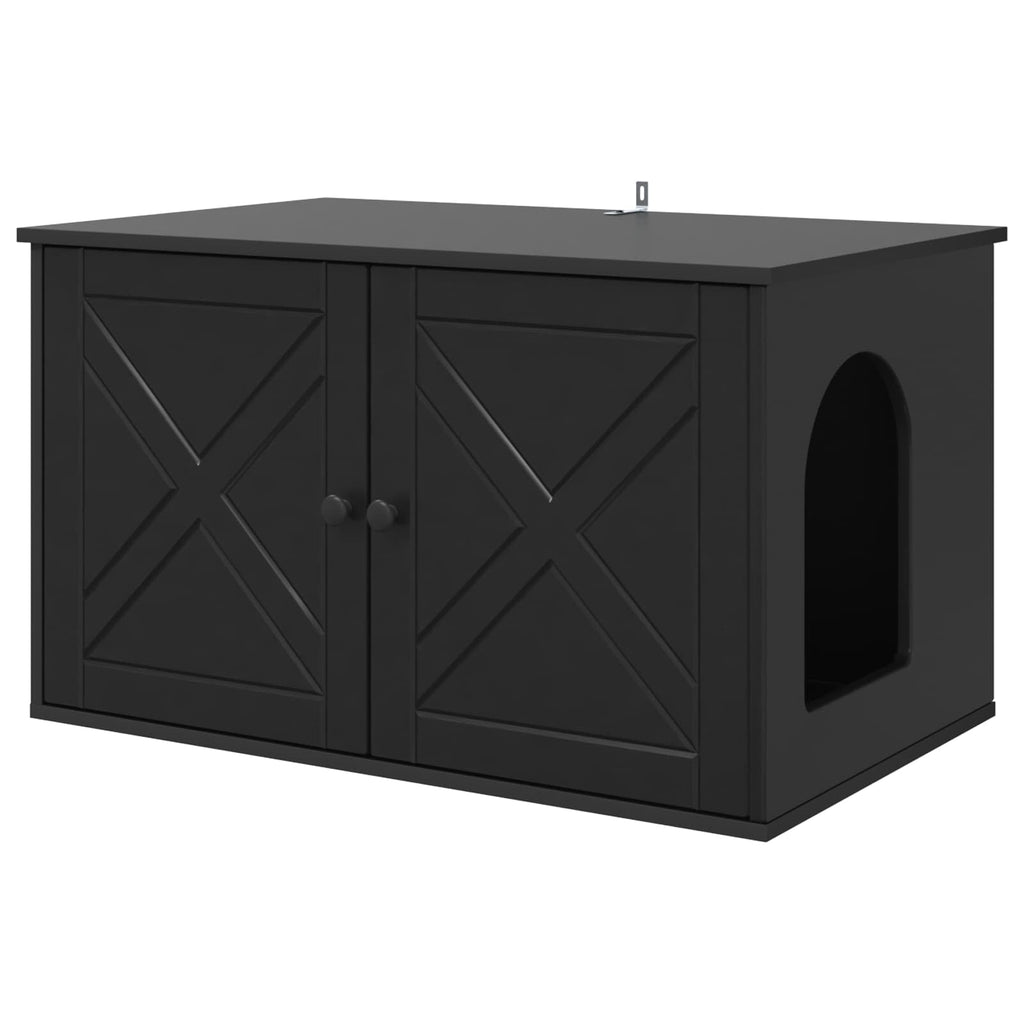 vidaXL Koty Dom Czarny 85 x 55 x 50,5 cm Materiał drewnopochodny