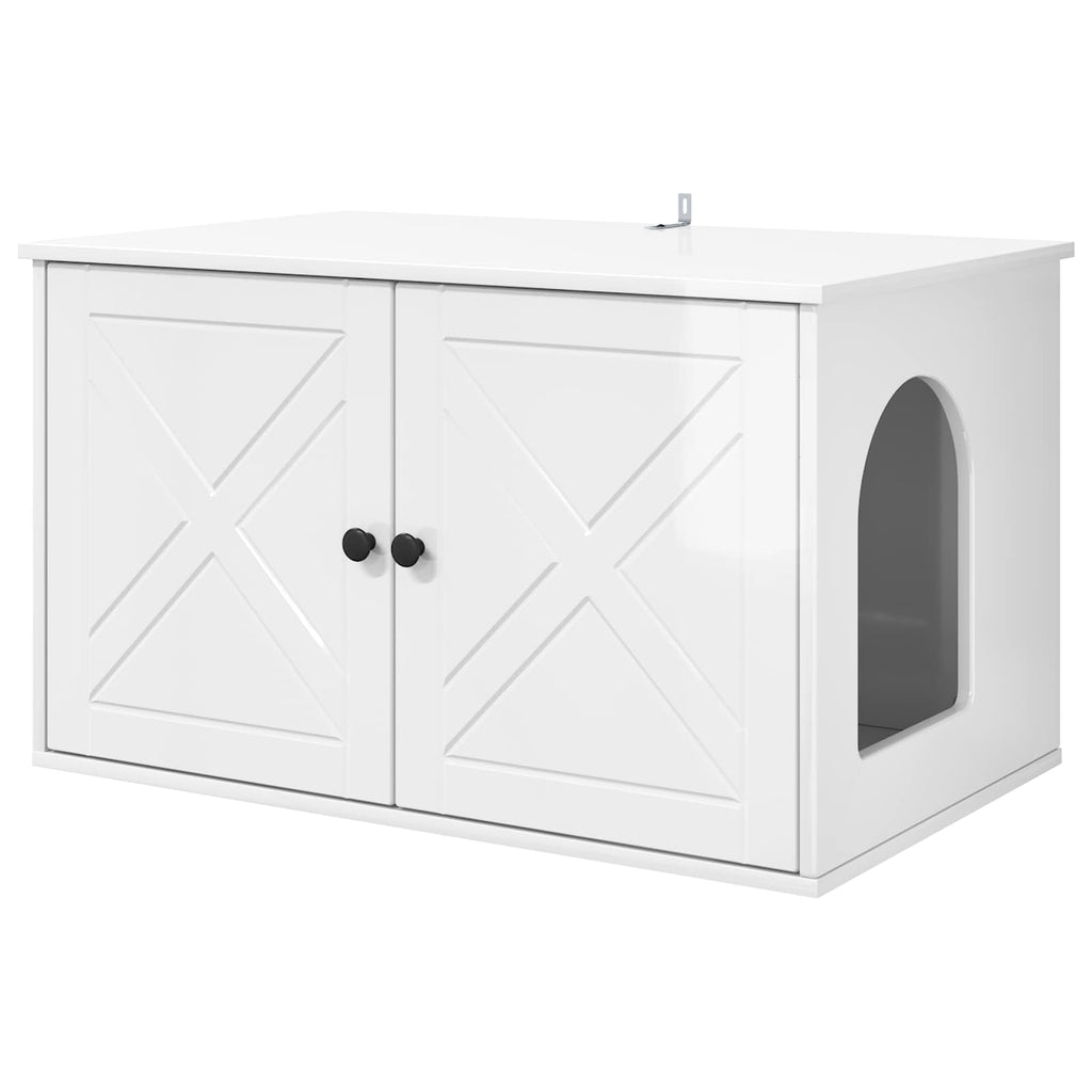 vidaXL Koty Dom Błyszcząca biel 85 x 55 x 50 cm