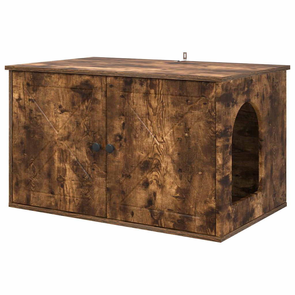 vidaXL Koty Dom Dąb wędzony 85 x 55 x 50 cm Materiał drewnopochodny