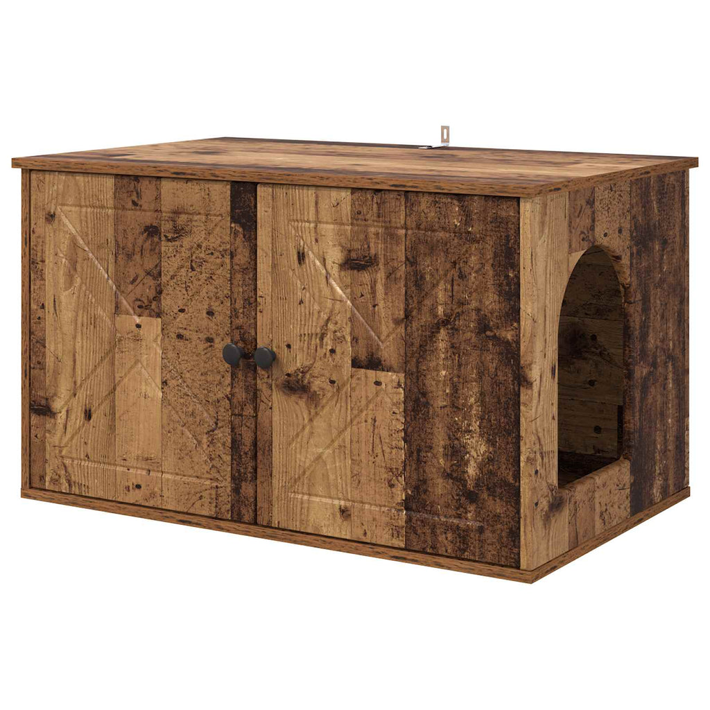vidaXL Koty Dom Stare drewno 85 x 55 x 50 cm Materiał drewnopochodny