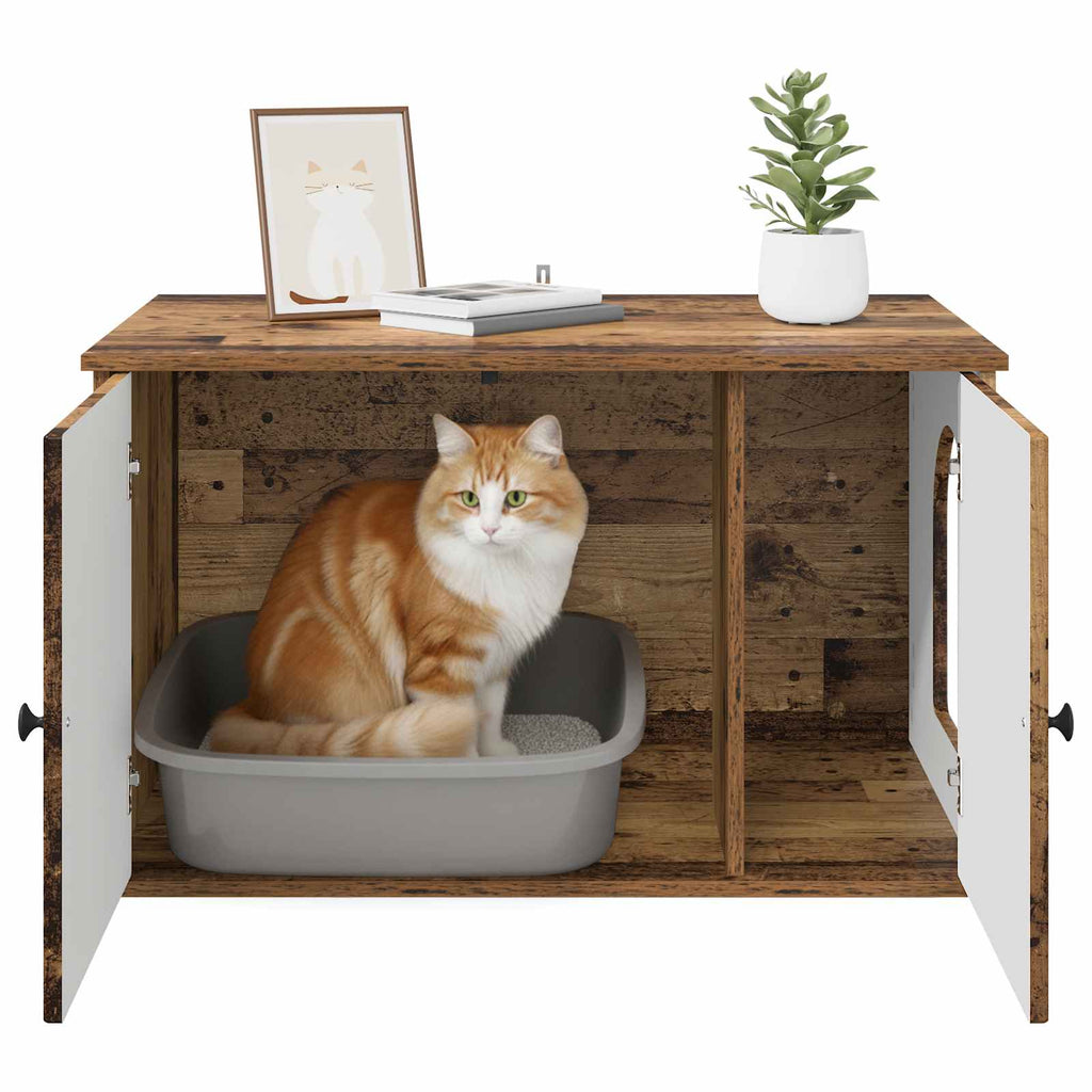 vidaXL Koty Dom Stare drewno 85 x 55 x 50 cm Materiał drewnopochodny