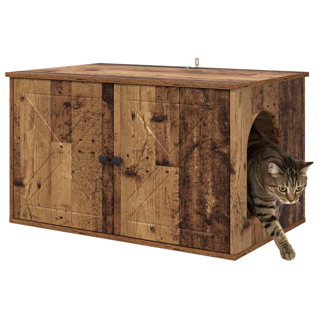 vidaXL Koty Dom Stare drewno 85 x 55 x 50 cm Materiał drewnopochodny