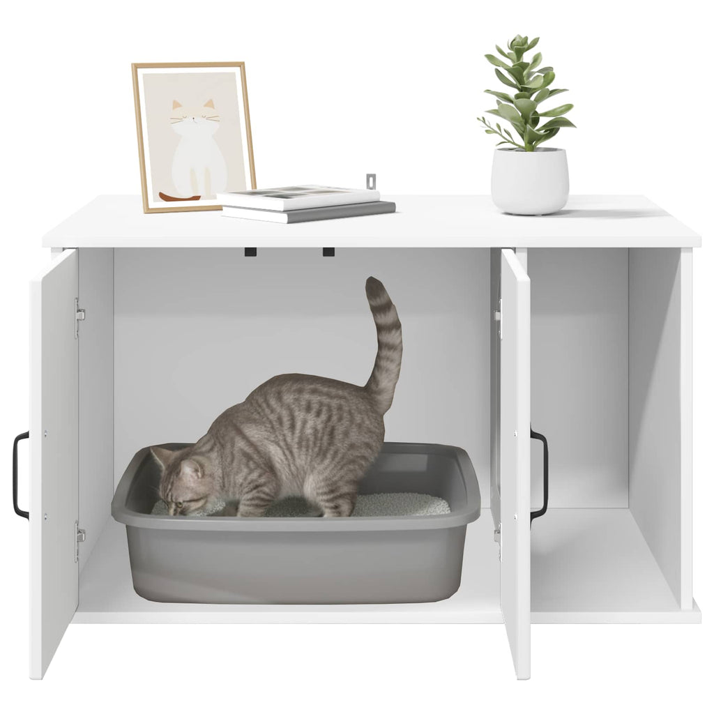 vidaXL Koty Dom Biały 85 x 55 x 50 cm Materiał drewnopochodny