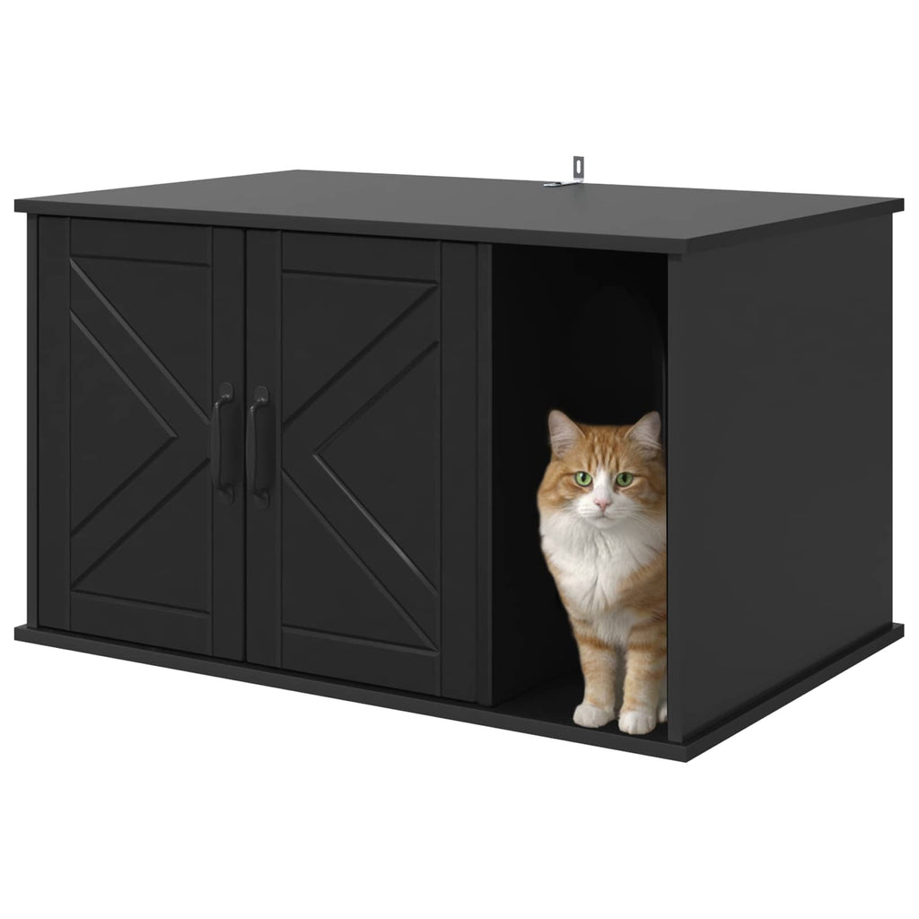 vidaXL Koty Dom Czarny 85 x 55 x 50 cm Materiał drewnopochodny