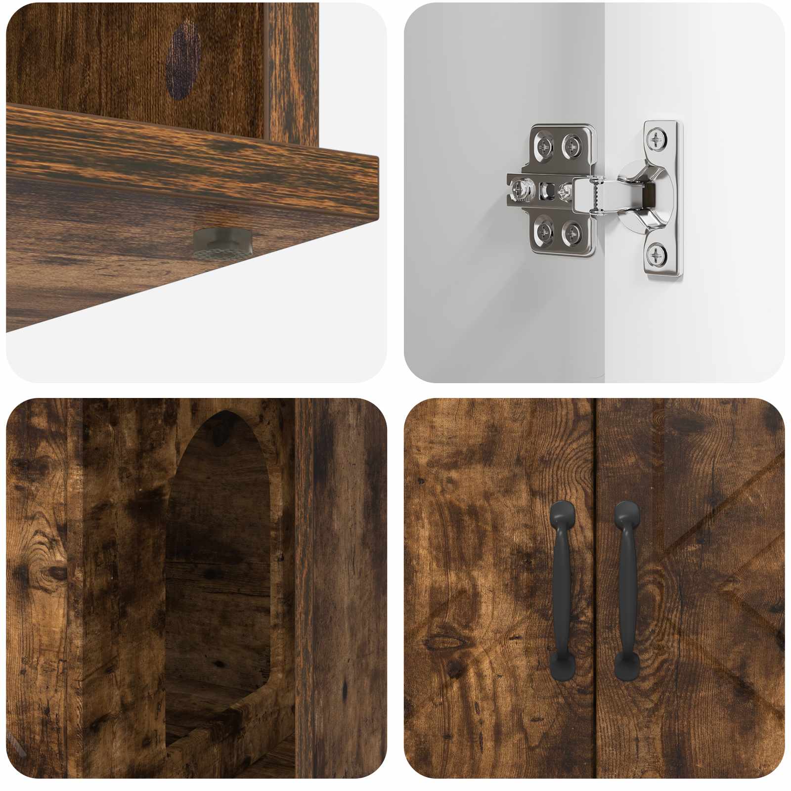 vidaXL Koty Dom Dąb wędzony 85 x 55 x 50 cm Materiał drewnopochodny