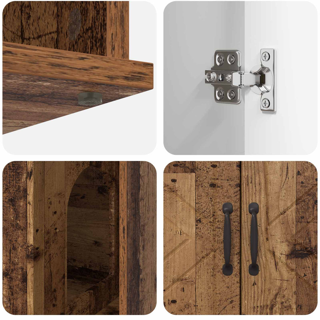 vidaXL Koty Dom Stare drewno 85 x 55 x 50 cm Materiał drewnopochodny