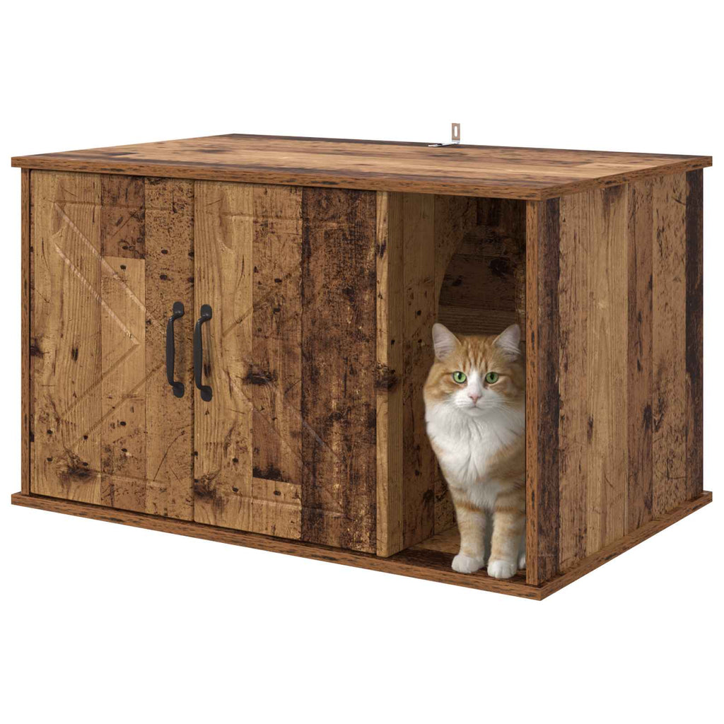 vidaXL Koty Dom Stare drewno 85 x 55 x 50 cm Materiał drewnopochodny