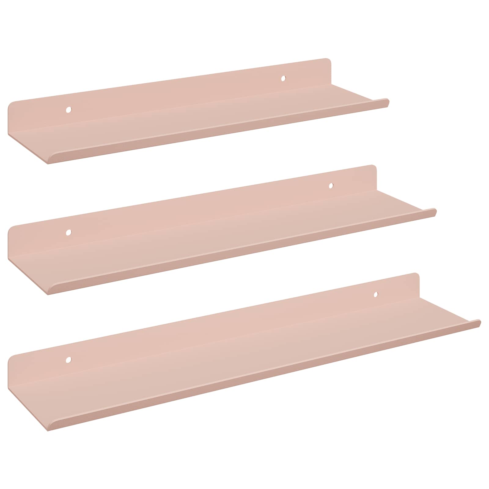 vidaXL Półka wisząca 3 pcs Różowy 40 x 9 x 2,5 cm Stal