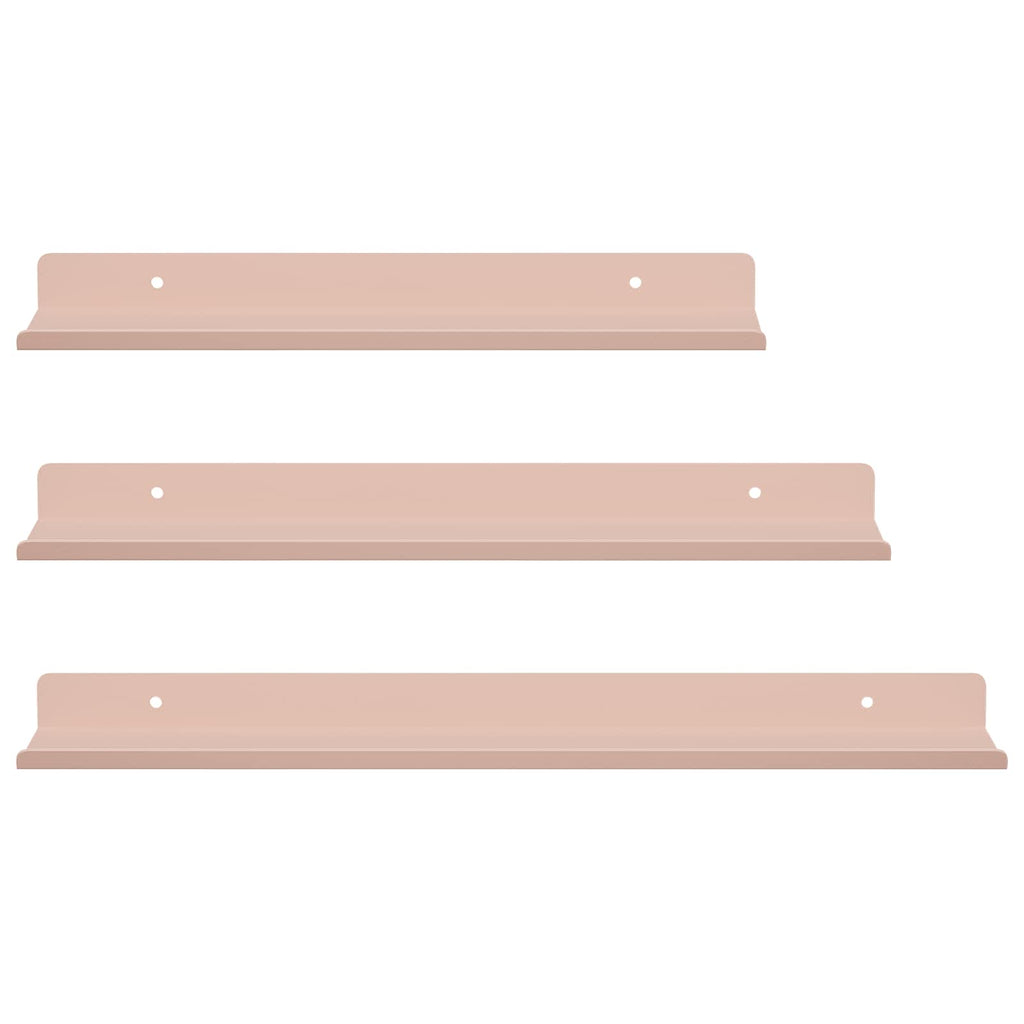 vidaXL Półka wisząca 3 pcs Różowy 40 x 9 x 2,5 cm Stal