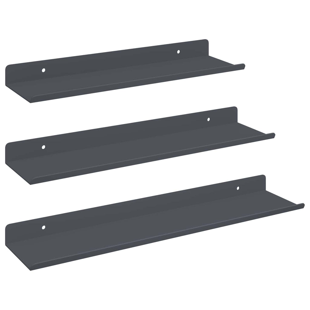 vidaXL Półka wisząca 3 pcs Antracyt 40 x 9 x 2,5 cm Stal