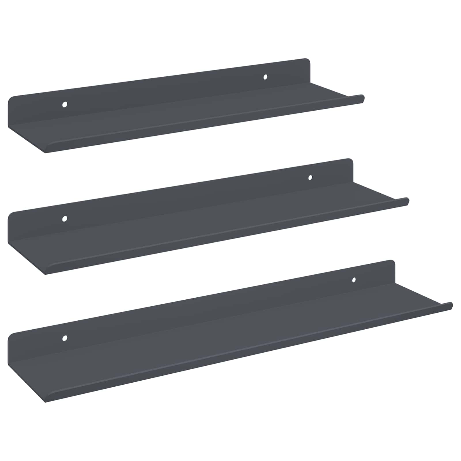 vidaXL Półka wisząca 3 pcs Antracyt 40 x 9 x 2,5 cm Stal