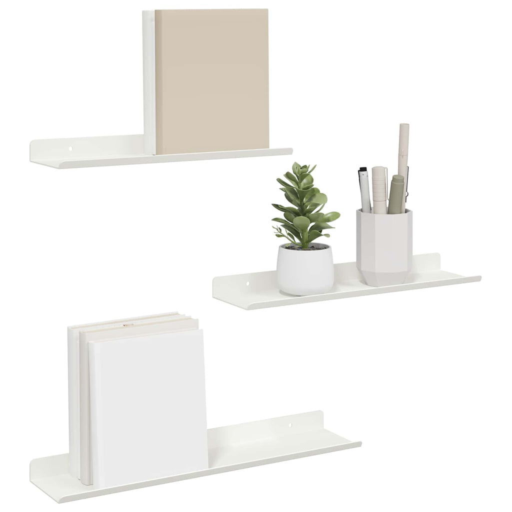 vidaXL Półka wisząca 3 pcs Biały 40 x 9 x 2,5 cm Stal