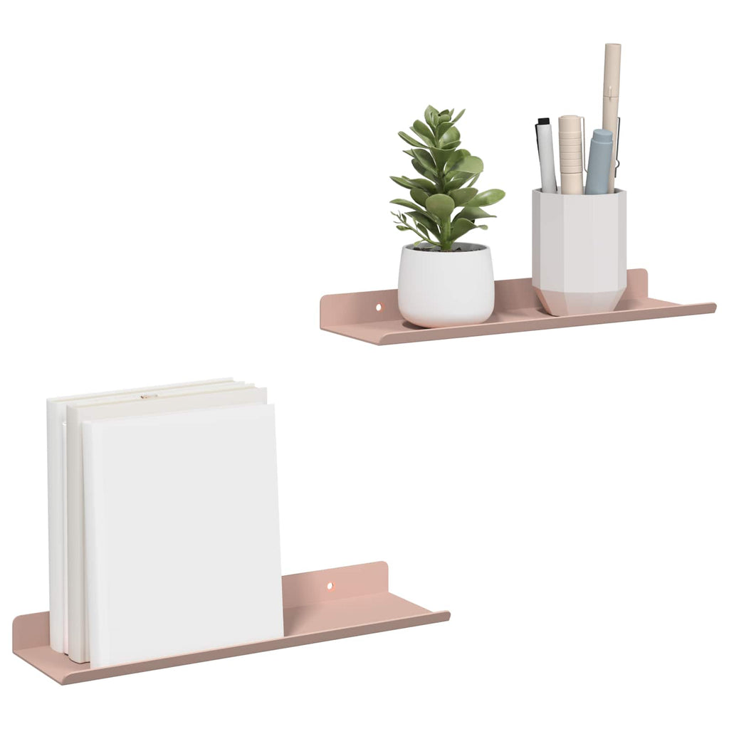vidaXL Półka wisząca 2 pcs Różowy 30 x 9 x 2,5 cm Stal