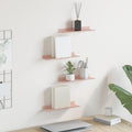 vidaXL Półka wisząca 4 pcs Różowy 30 x 9 x 2,5 cm Stal