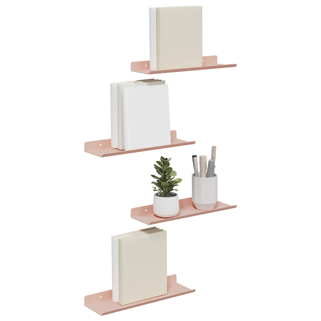 vidaXL Półka wisząca 4 pcs Różowy 30 x 9 x 2,5 cm Stal