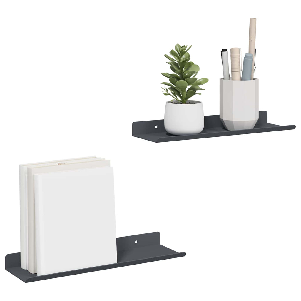vidaXL Półka wisząca 2 pcs Antracyt 30 x 9 x 2,5 cm Stal