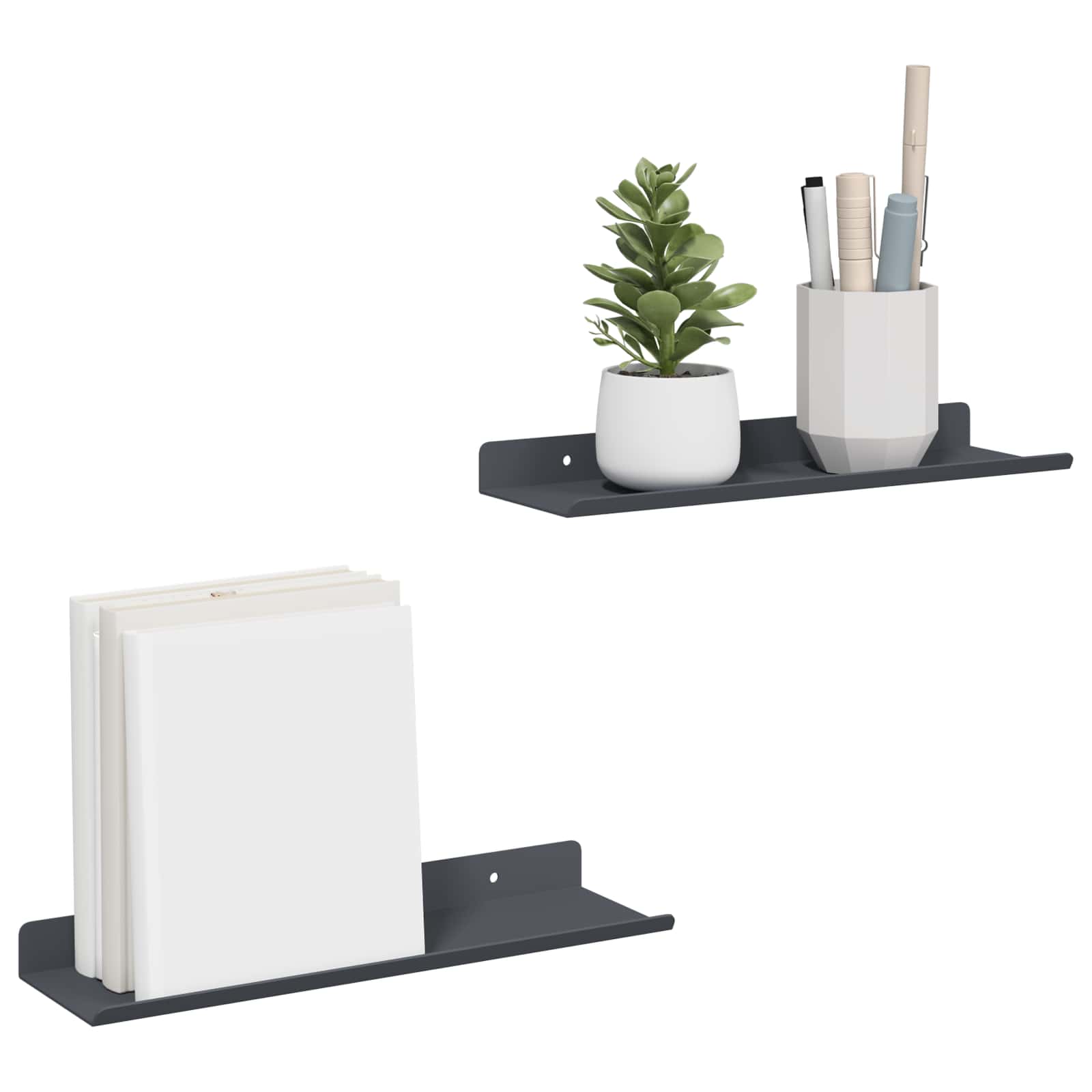 vidaXL Półka wisząca 2 pcs Antracyt 30 x 9 x 2,5 cm Stal
