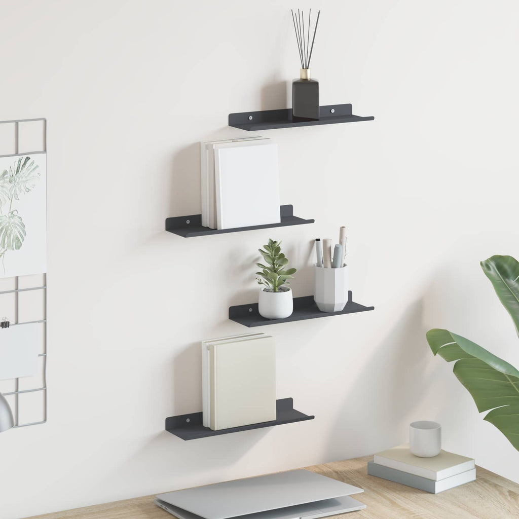 vidaXL Półka wisząca 4 pcs Antracyt 30 x 9 x 2,5 cm Stal