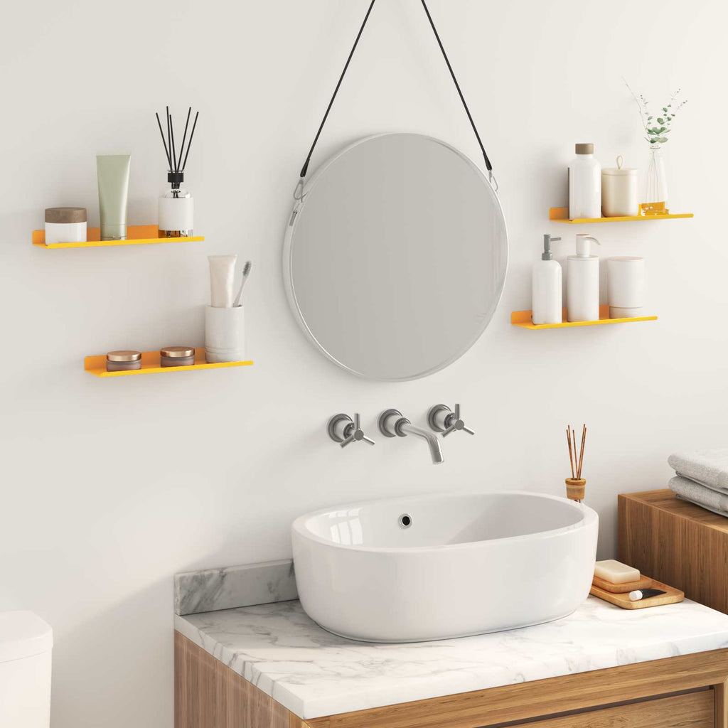 vidaXL Półka wisząca 4 pcs Musztardowy Żółty 30 x 9 x 2,5 cm Stal