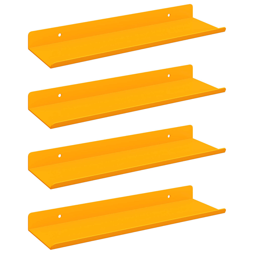 vidaXL Półka wisząca 4 pcs Musztardowy Żółty 30 x 9 x 2,5 cm Stal