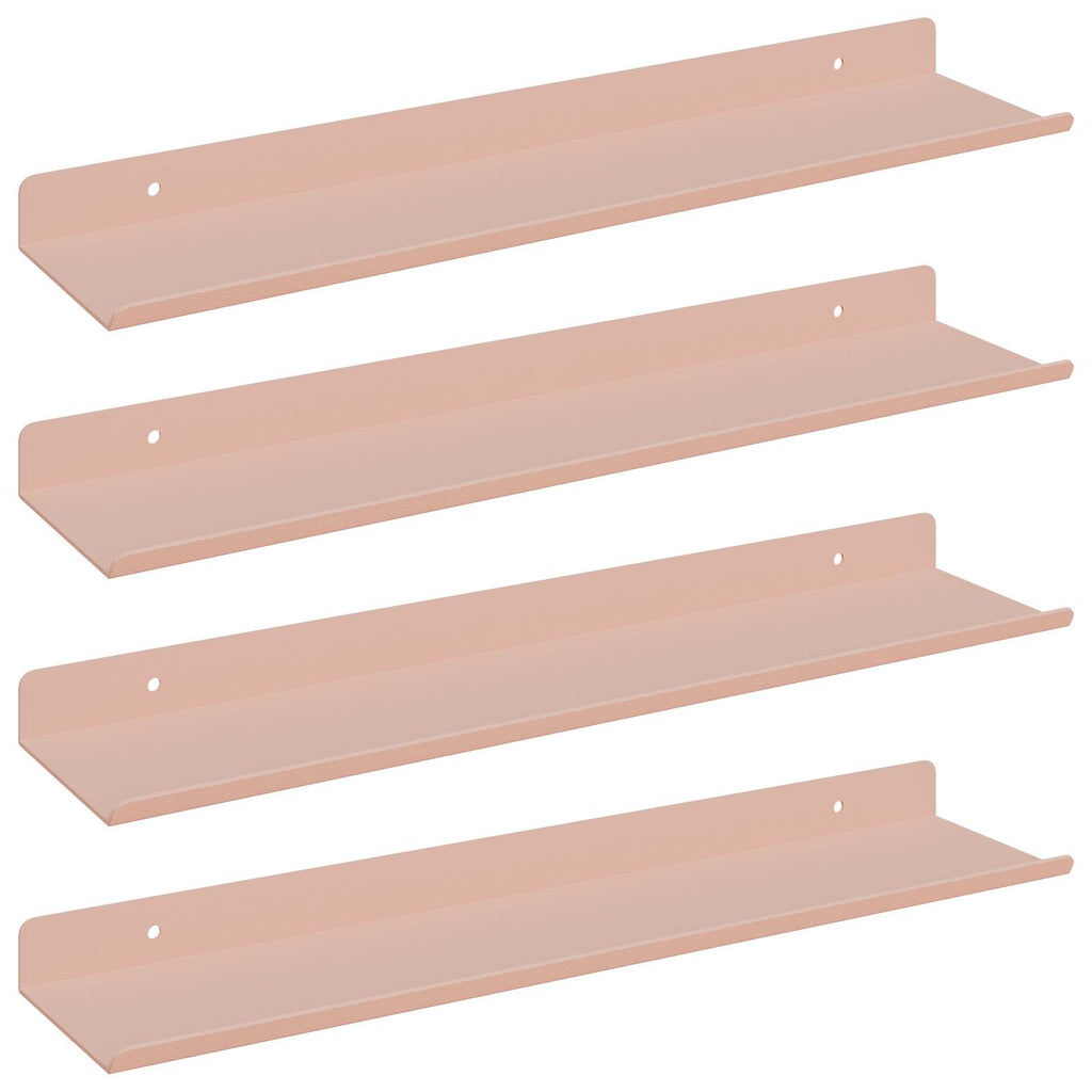 vidaXL Półka wisząca 4 pcs Różowy 40 x 8,5 x 2,5 cm Stal
