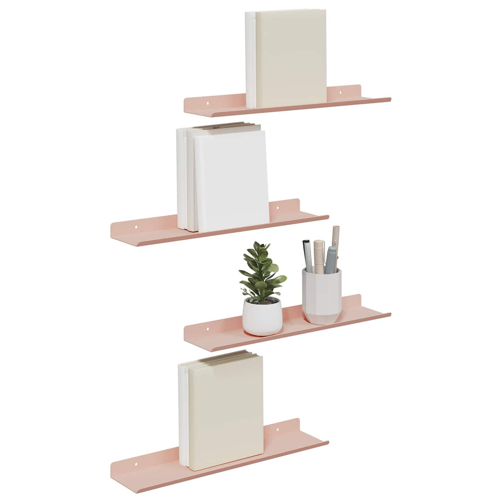vidaXL Półka wisząca 4 pcs Różowy 40 x 8,5 x 2,5 cm Stal