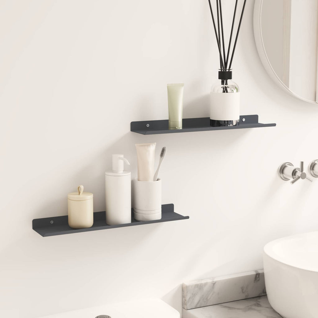 vidaXL Półka wisząca 2 pcs Antracyt 40 x 8,5 x 2,5 cm Stal