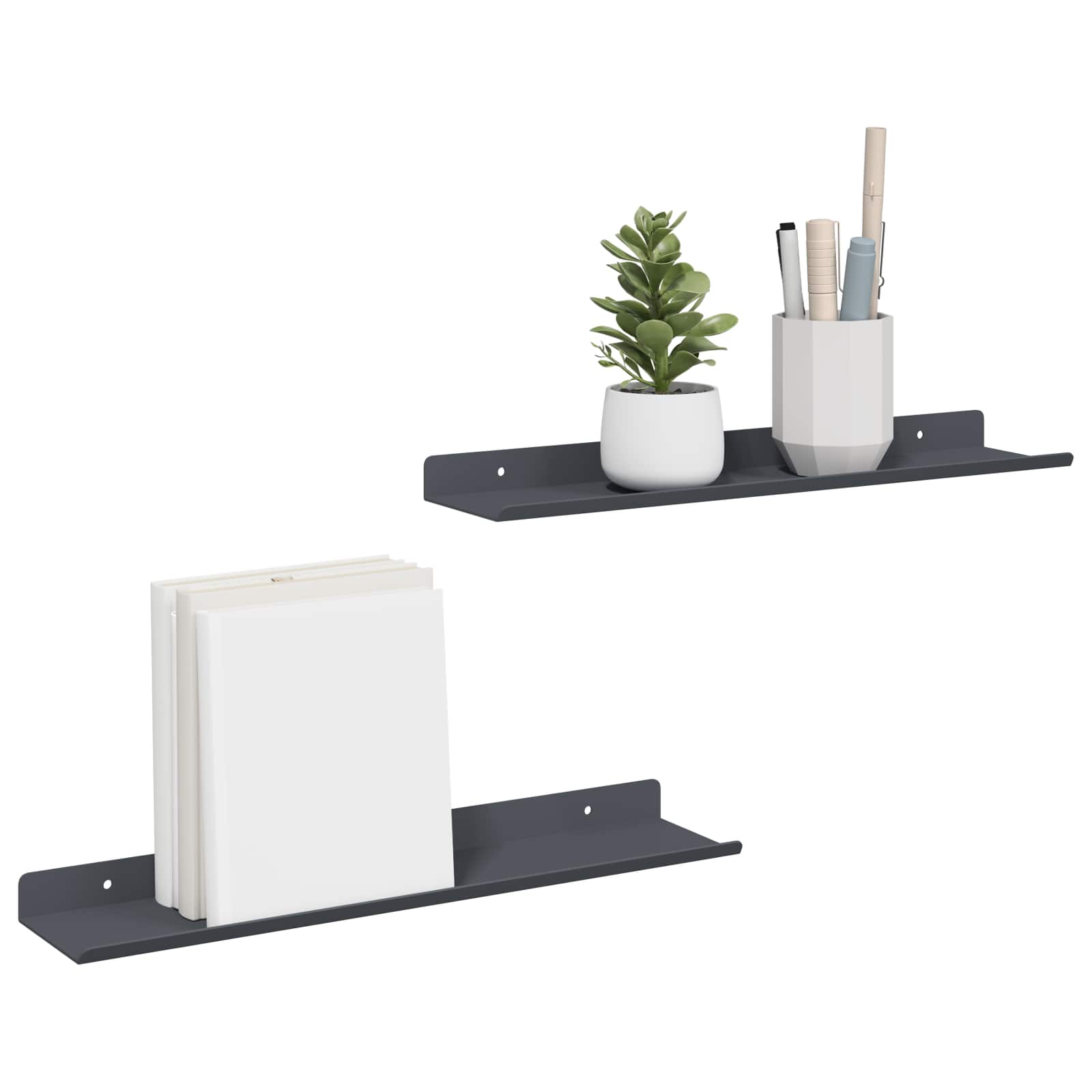 vidaXL Półka wisząca 2 pcs Antracyt 40 x 8,5 x 2,5 cm Stal