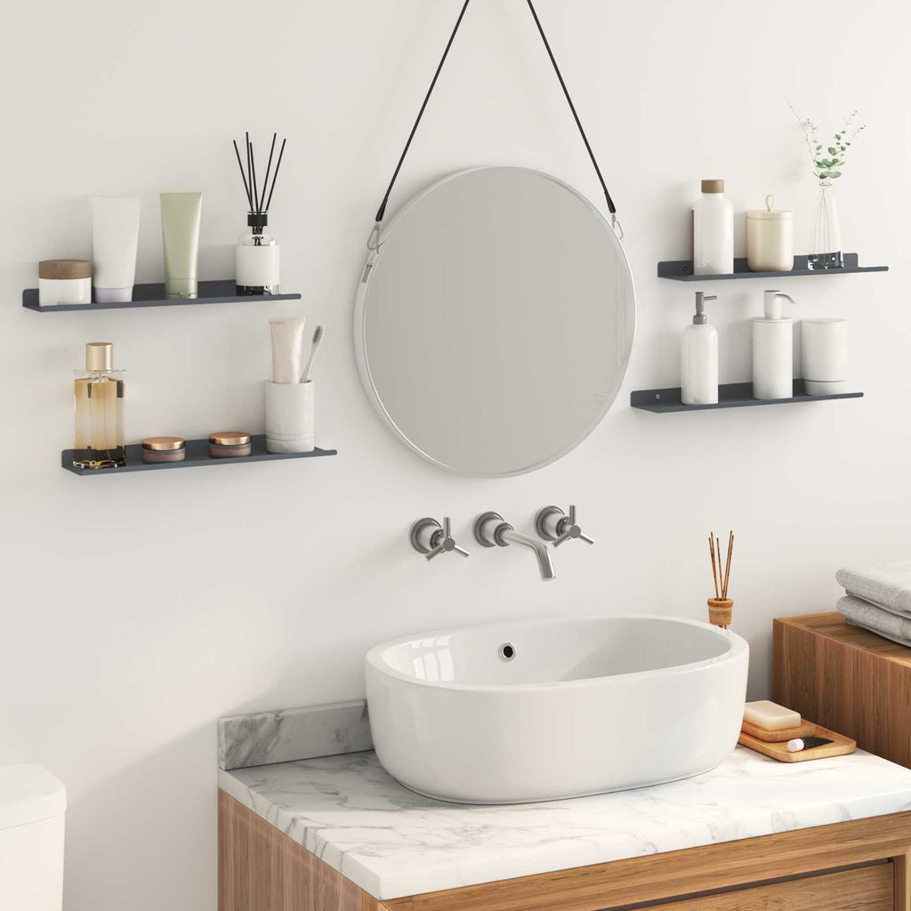 vidaXL Półka wisząca 4 pcs Antracyt 40 x 8,5 x 2,5 cm Stal