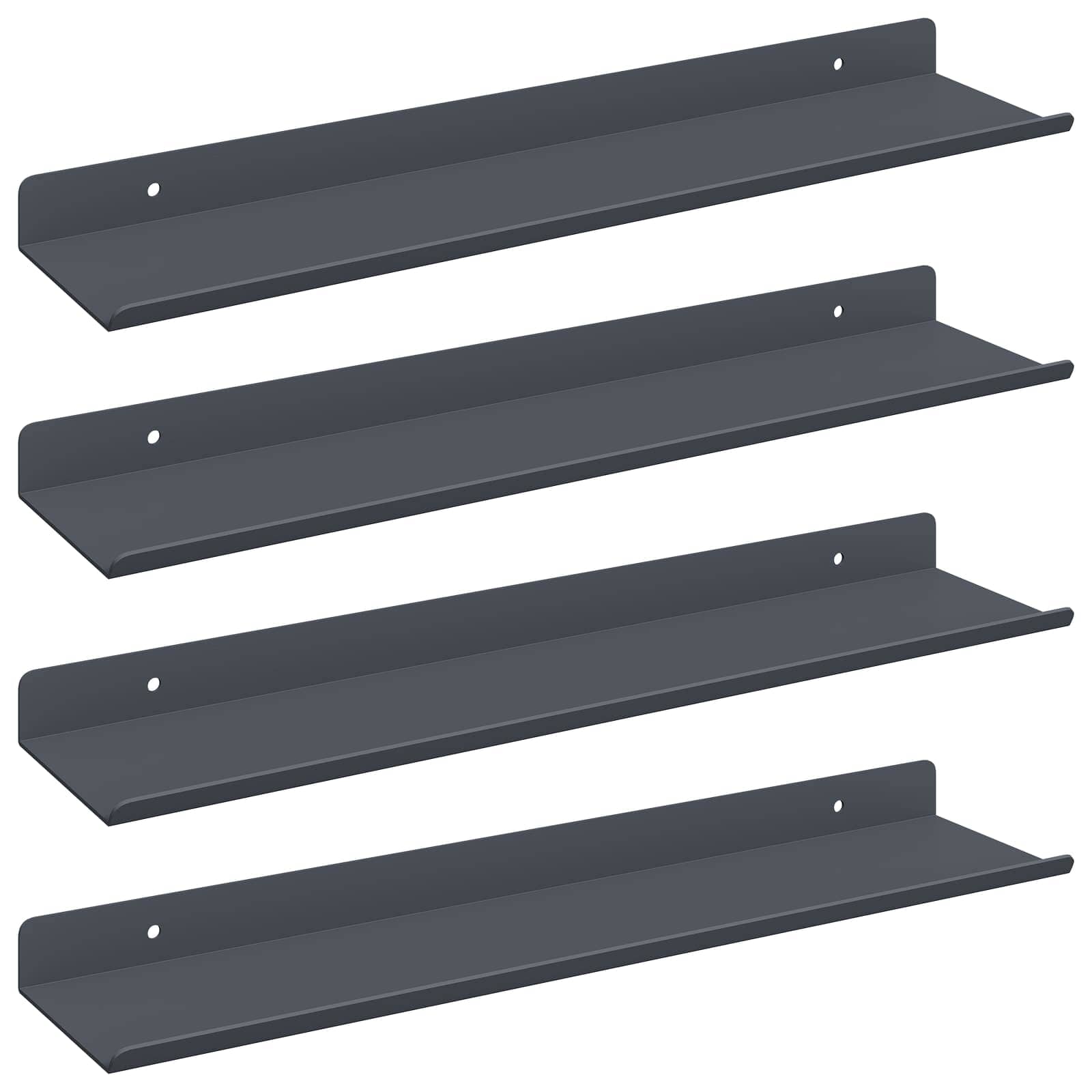 vidaXL Półka wisząca 4 pcs Antracyt 40 x 8,5 x 2,5 cm Stal