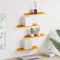 vidaXL Półka wisząca 4 pcs Musztardowy Żółty 40 x 8,5 x 2,5 cm Stal