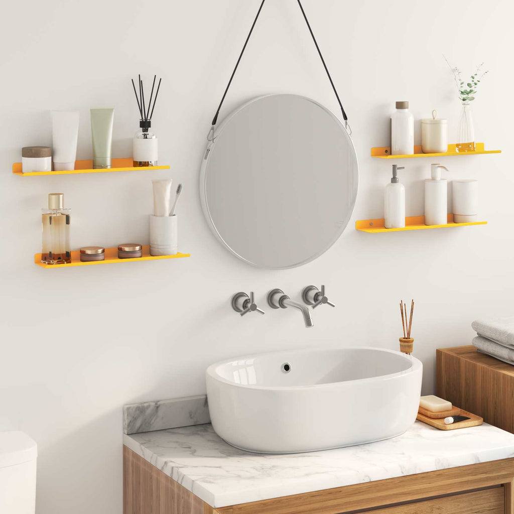 vidaXL Półka wisząca 4 pcs Musztardowy Żółty 40 x 8,5 x 2,5 cm Stal