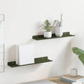 vidaXL Półka wisząca 2 pcs Zielony oliwkowy 40 x 8,5 x 2,5 cm Stal