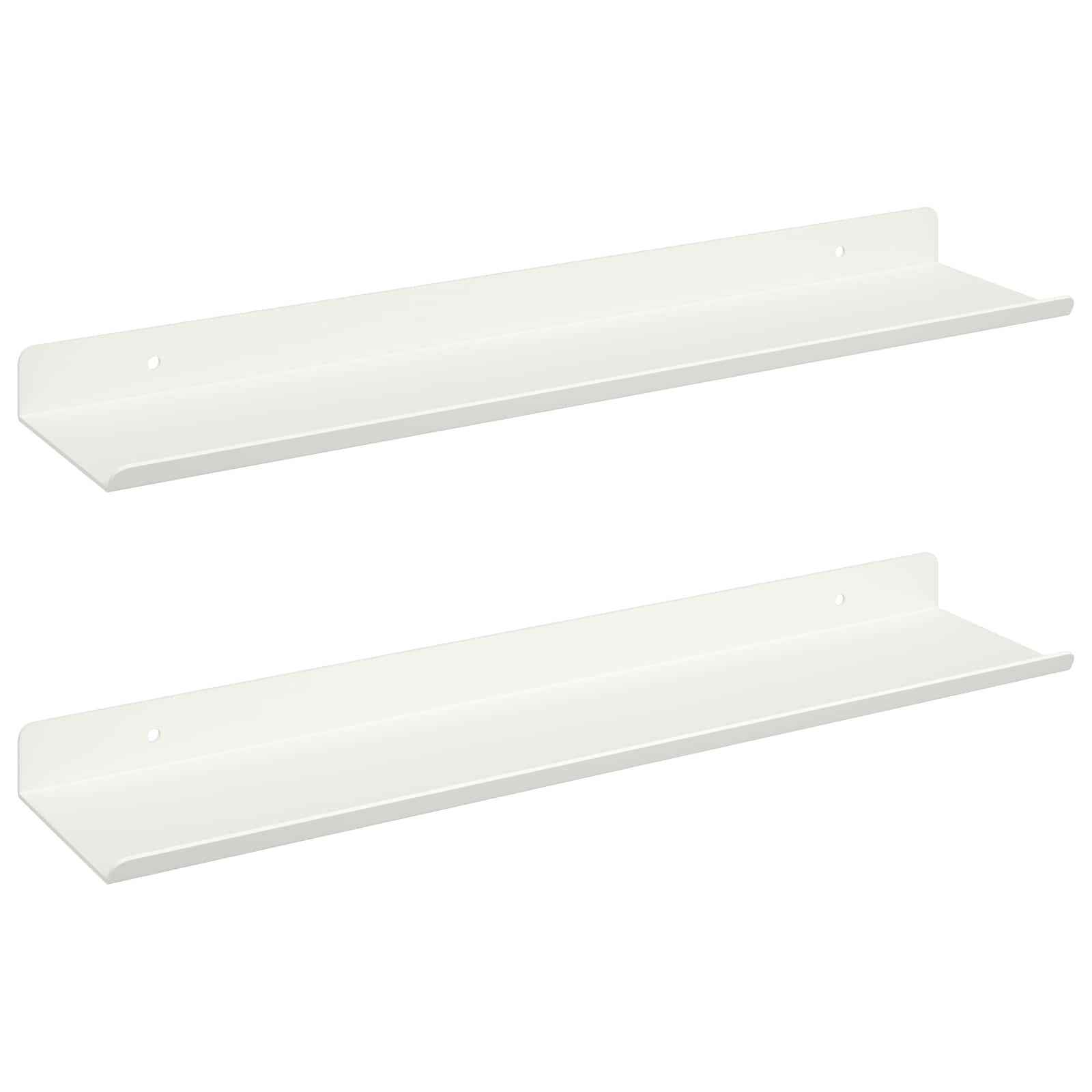 vidaXL Półka wisząca 2 pcs Biały 40 x 8,5 x 2,5 cm Stal