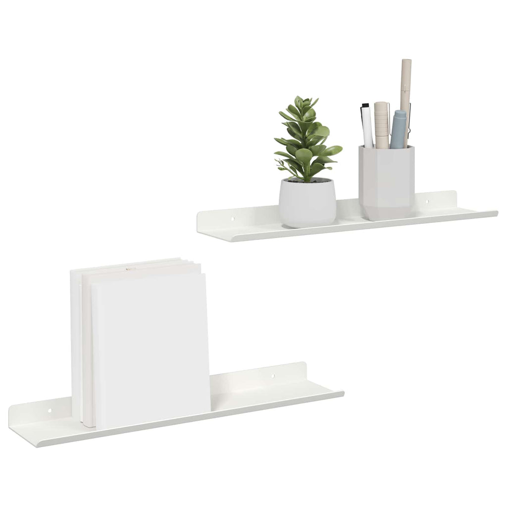 vidaXL Półka wisząca 2 pcs Biały 40 x 8,5 x 2,5 cm Stal