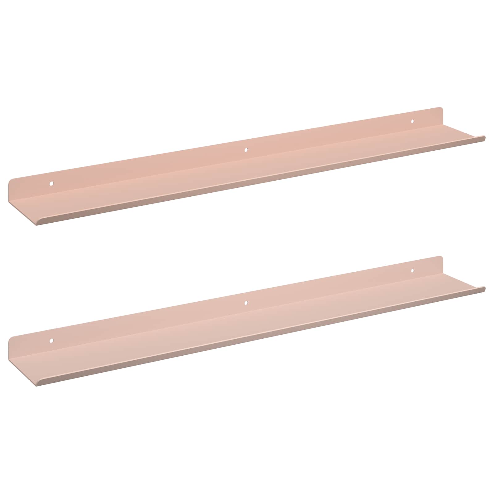 vidaXL Półka wisząca 2 pcs Różowy 60 x 8,5 x 2,5 cm Stal