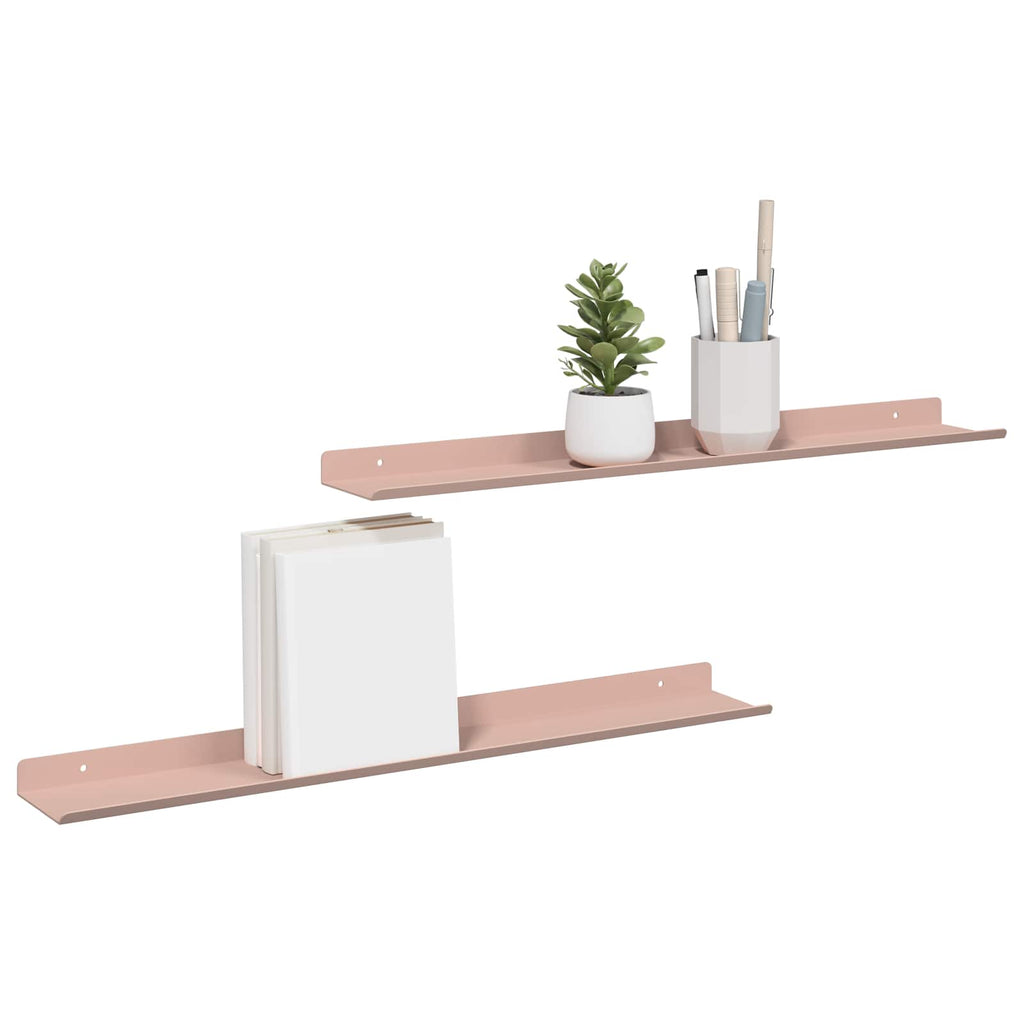 vidaXL Półka wisząca 2 pcs Różowy 60 x 8,5 x 2,5 cm Stal