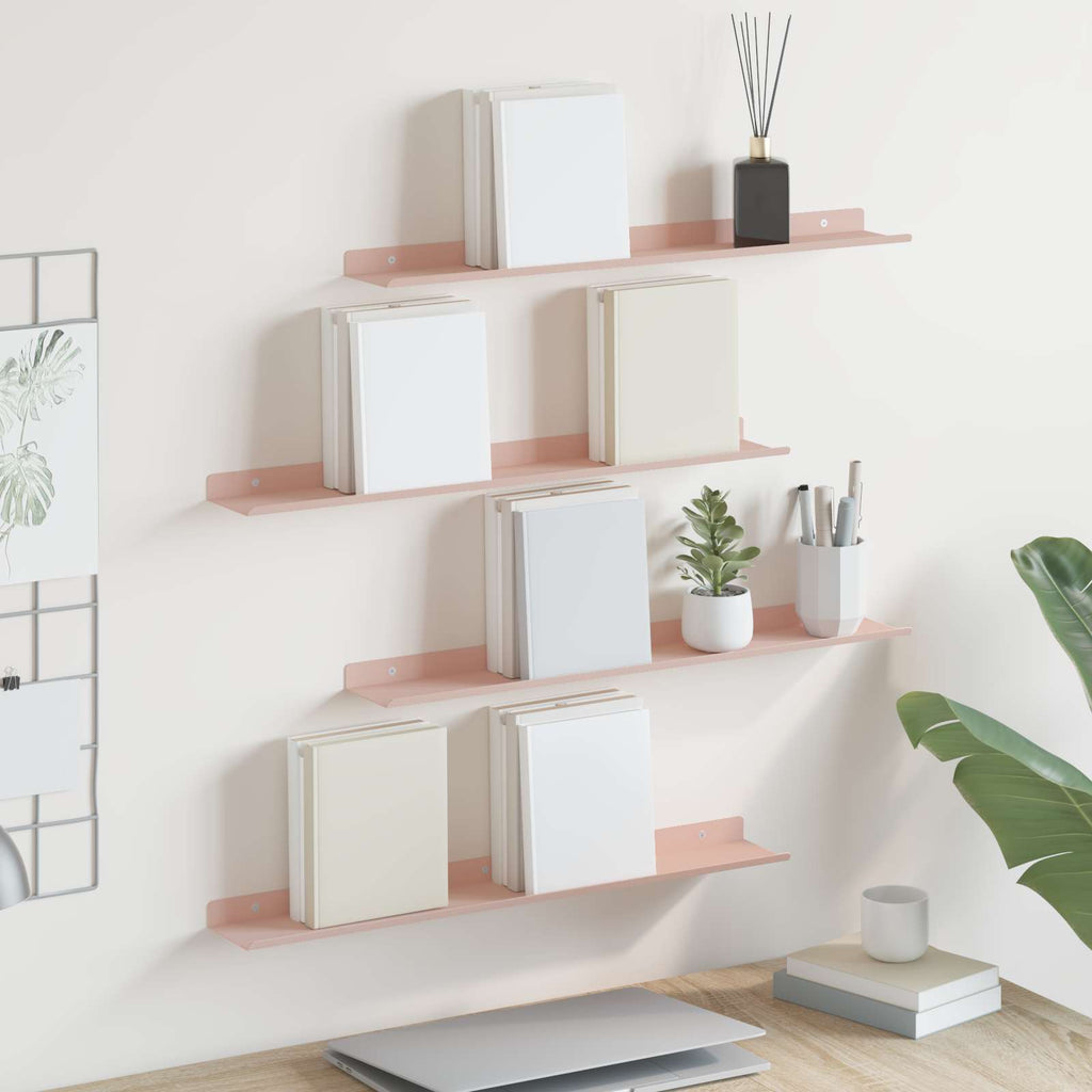vidaXL Półka wisząca 4 pcs Różowy 60 x 8,5 x 2,5 cm Stal
