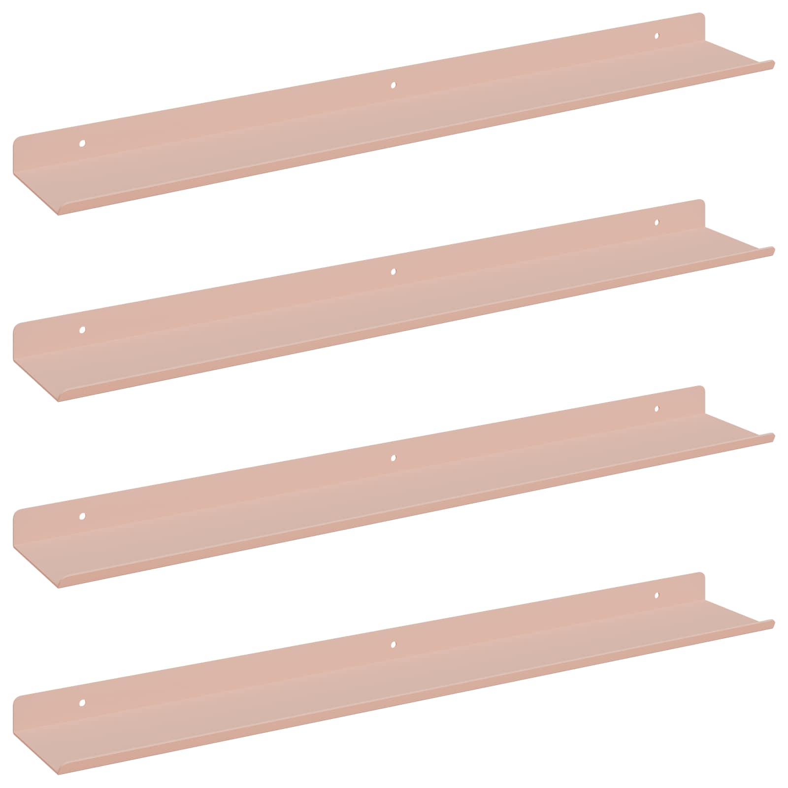 vidaXL Półka wisząca 4 pcs Różowy 60 x 8,5 x 2,5 cm Stal
