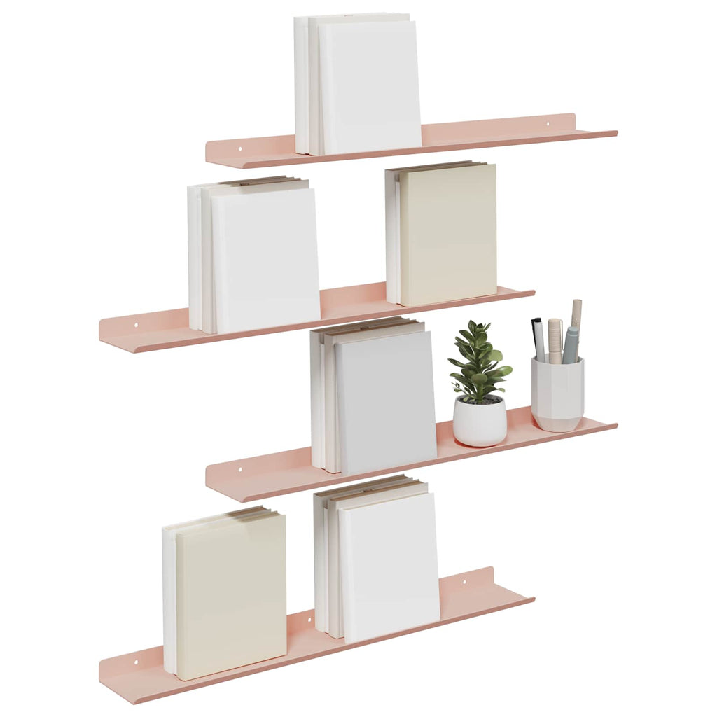 vidaXL Półka wisząca 4 pcs Różowy 60 x 8,5 x 2,5 cm Stal