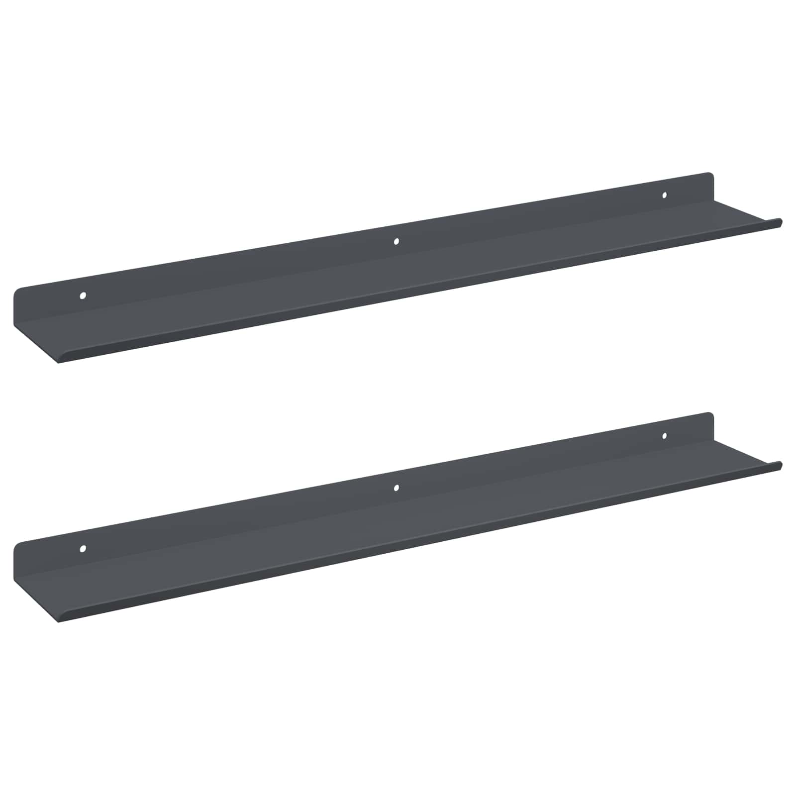 vidaXL Półka wisząca 2 pcs Antracyt 60 x 8,5 x 2,5 cm Stal