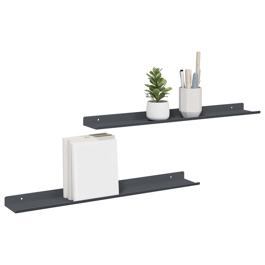 vidaXL Półka wisząca 2 pcs Antracyt 60 x 8,5 x 2,5 cm Stal
