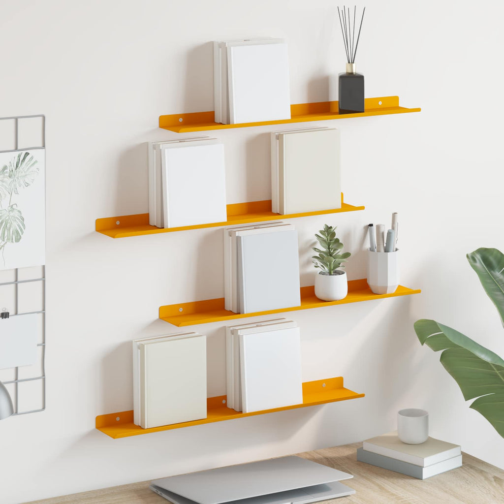vidaXL Półka wisząca 4 pcs Musztardowy Żółty 60 x 8,5 x 2,5 cm Stal