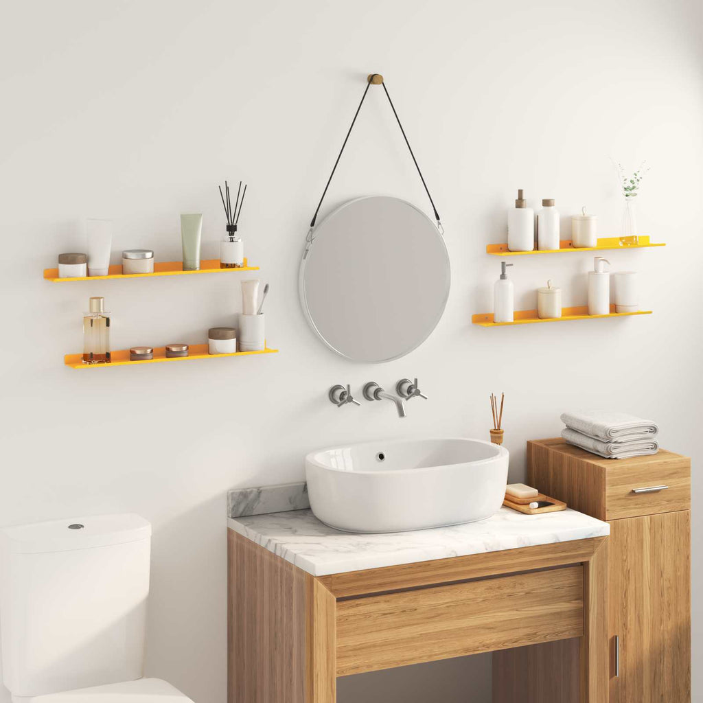 vidaXL Półka wisząca 4 pcs Musztardowy Żółty 60 x 8,5 x 2,5 cm Stal