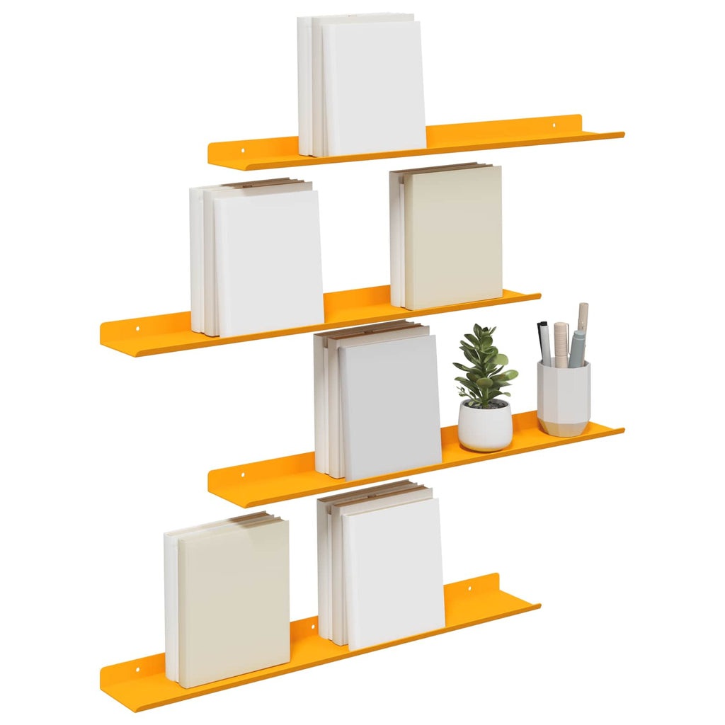 vidaXL Półka wisząca 4 pcs Musztardowy Żółty 60 x 8,5 x 2,5 cm Stal