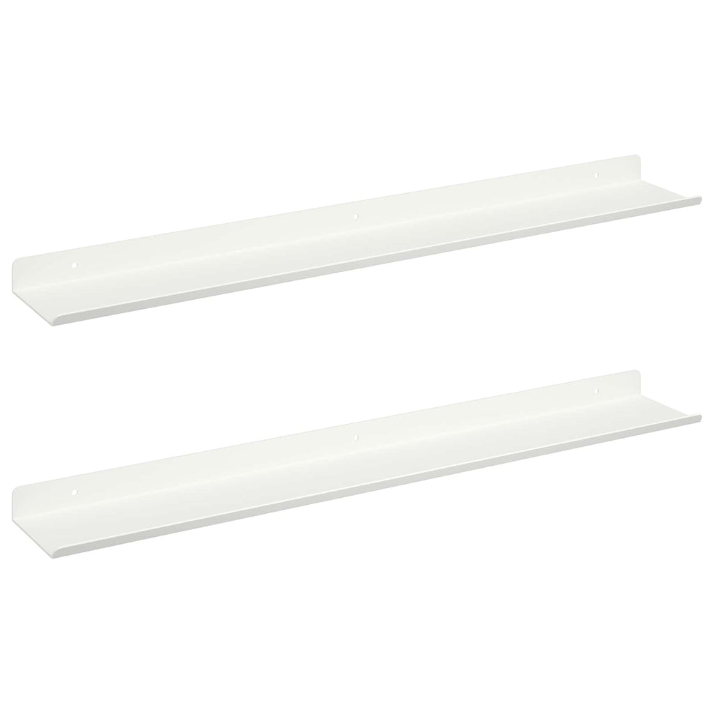 vidaXL Półka wisząca 2 szt. Biały 60 x 8,5 x 2,5 cm Stal