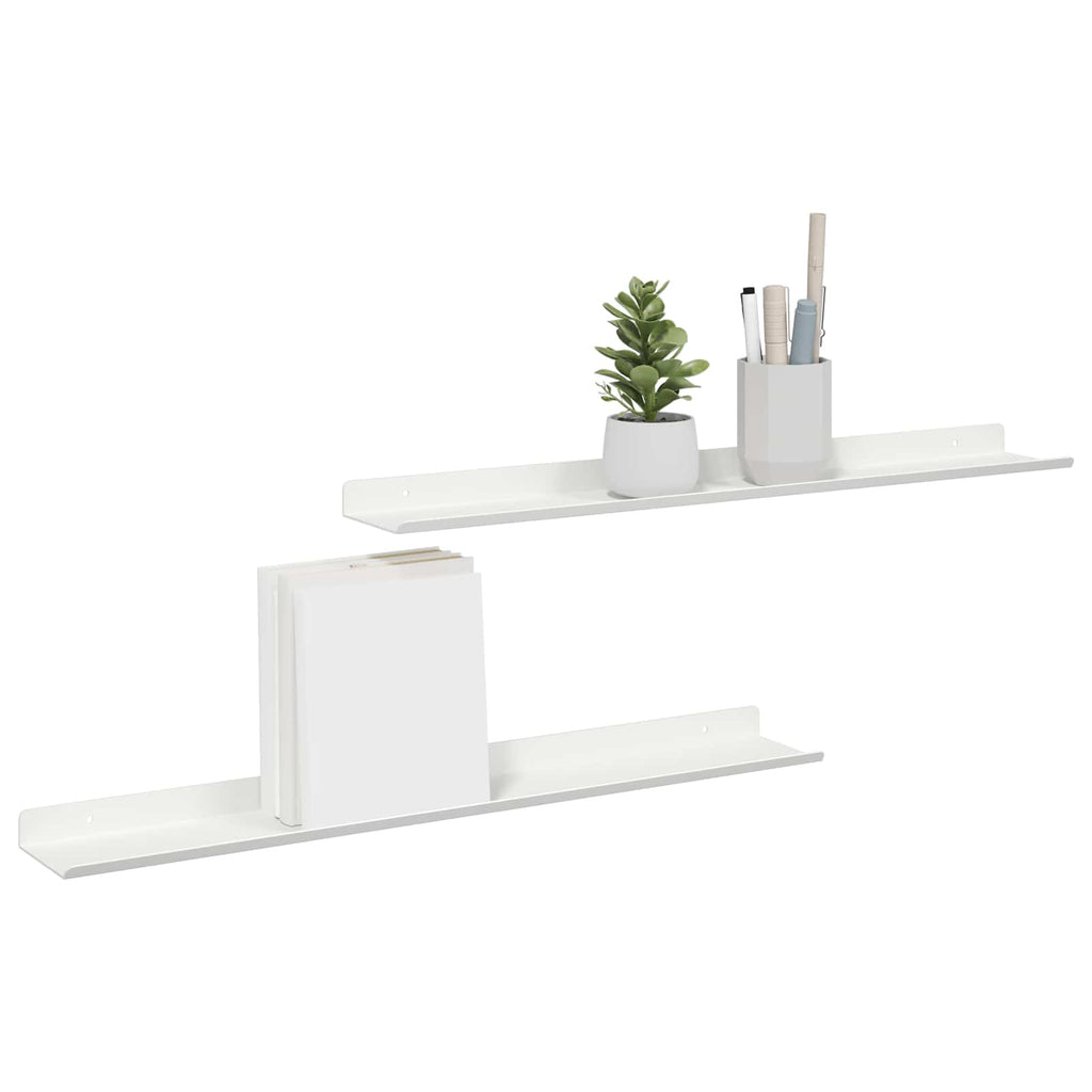 vidaXL Półka wisząca 2 szt. Biały 60 x 8,5 x 2,5 cm Stal