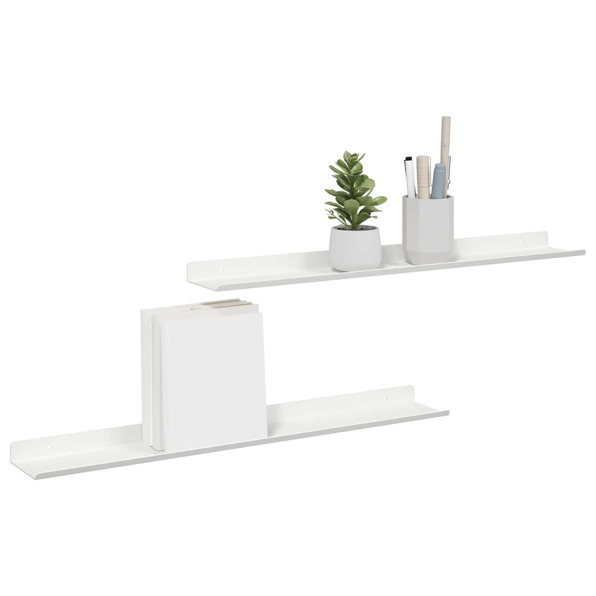vidaXL Półka wisząca 2 szt. Biały 60 x 8,5 x 2,5 cm Stal